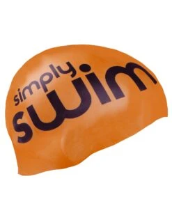 Swimming Equipment Store -Swimming Equipment Store 81902 Simply Swim Silicone Swim Cap High Vis Orange