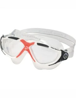 AQUA SPHERE Vista Swim Mask - Clear Lens -Swimming Equipment Store 9917 Vista MS1750906LC Clear White Red 1