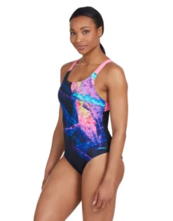 Zoggs Acid Wave Speedback Swimsuit - Black/Pink -Swimming Equipment Store AcidWaveSpeedbackSwimsuit 3