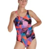 Speedo Allover U-Back Swimsuit - Navy/Red