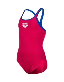 Arena Girls Big Logo Swim Pro Back Swimsuit - Rose/Blue -Swimming Equipment Store Arena Girls Big Logo swimsuit Rose Blue 1