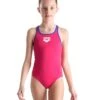 Arena Girls Big Logo Swim Pro Back Swimsuit - Rose/Blue