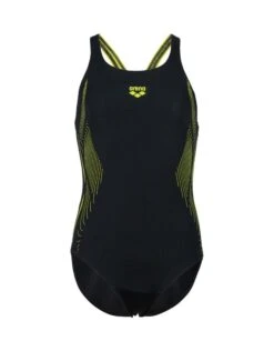 Arena Girls Swim Pro Graphic Print Swimsuit - Black/Soft Green -Swimming Equipment Store Arena Girls Swim Pro Graphic Print0Swimsuit Black Soft Green 2