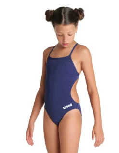 Arena Girls Team Challenge Solid Swimsuit - Navy/White