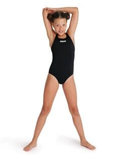 Arena Girls Team Swim Pro Solid Swimsuit - Black/White -Swimming Equipment Store Arena Girls team Swim Pro Solid Swimsuit Black 4