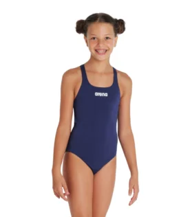 Arena Girls Team Swim Pro Solid Swimsuit - Navy/White