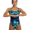 Arena Hero Camo Challenge Back Swimsuit - Green Lake/Multi