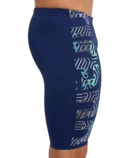 Arena Kikko Pro Graphic Print Swim Jammer - Navy/Green -Swimming Equipment Store Arena Kikko Pro Graphic Print Swim Jammer Navy Green 3
