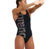 Arena Kikko Pro V Back Graphic Swimsuit - Black/White