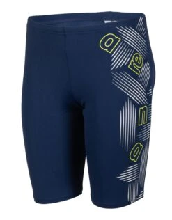 Arena Boys Graphic Print Swim Jammer - Navy/White -Swimming Equipment Store Boy sSwimJammerGraphic Side Close Up