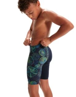 Speedo Boys Allover Digi Jammer - Navy/Green -Swimming Equipment Store BoysAlloverDigiJammer NavyGreen 6