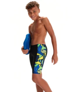 Speedo Boys Allover Panel Jammer - Black/Multi -Swimming Equipment Store BoysAlloverPanelJammer BlackMulti 4