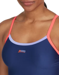 Zoggs Cannon Strike Back Swimsuit - Navy/Purple/Red -Swimming Equipment Store CannonStrikeBackSwimsuit NavyPurpleRed 1