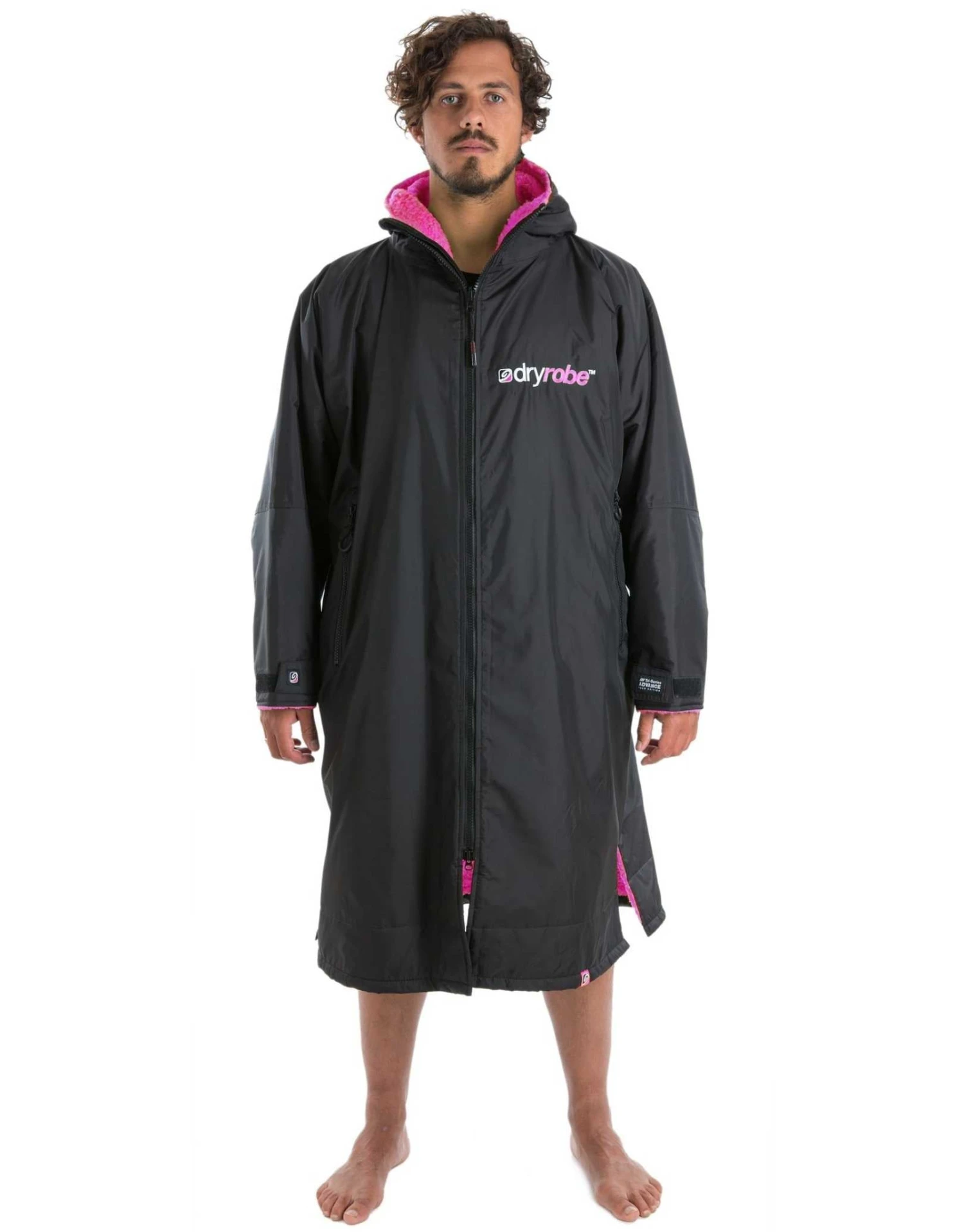Advance Long Sleeve Adult Robe - Black/Pink 2 Advance Long Sleeve Adult Robe - Black/Pink - Image 2