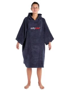 Organic Cotton Short Sleeve Adult Towel Poncho - Navy -Swimming Equipment Store DryrobeOrganicCottonTowel Navy