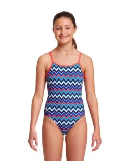 FUNKITA Girls Nautical Mile Diamond Back Swimsuit