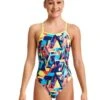 FUNKITA Girls Blocked Bars Diamond Back Swimsuit