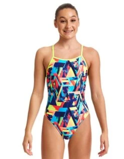FUNKITA Girls Blocked Bars Diamond Back Swimsuit