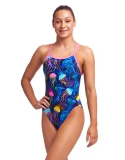 FUNKITA Girls Schwimma Stinga Single Strap Swimsuit -Swimming Equipment Store FunkitaGirlsSchwimmaStingaDiamondBackSwimsuit 2