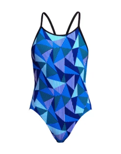 FUNKITA Girls Blue Bars Diamond Back Swimsuit -Swimming Equipment Store GirlsBlueBarsDiamondBackSwimsuit 1