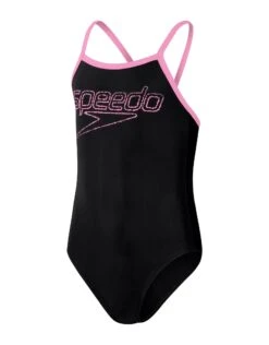 Speedo Girls Boom Logo Thinstrap Muscleback - Black/Pink -Swimming Equipment Store GirlsBoomLogoThinstrapMuscleback BluePurple 3