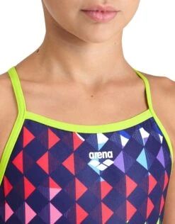 Arena Girls Carnival Lightdrop Back Swimsuit - Green/Multi -Swimming Equipment Store GirlsCarnivalLightdropBackSwimsuit GreenMulti 2