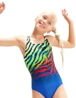 Speedo Girls Digital Placement Medalist - Blue/Multi -Swimming Equipment Store GirlsDigitalPlacementMedalist BlueMulti 3