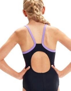 Speedo Girls Dive Thinstrap Muscleback Swimsuit - Navy/Purple -Swimming Equipment Store GirlsDiveThinstrapMusclebackSwimsuit 6