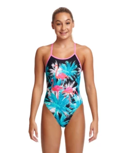 FUNKITA Girls Flamingo Night Single Strap Swimsuit -Swimming Equipment Store GirlsFlamingoNight 1