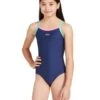 Zoggs Girls Kerrawa Strikeback Swimsuit - Navy/Purple/Coral