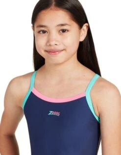 Zoggs Girls Kerrawa Strikeback Swimsuit - Navy/Purple/Coral 7 Zoggs Girls Kerrawa Strikeback Swimsuit - Navy/Purple/Coral -Swimming Equipment Store GirlsKerrawaStrikebackSwimsuit NavyPurpleCoral 4