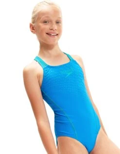 Speedo Girls Medley Logo Medalist Swimsuit - Blue/Green -Swimming Equipment Store GirlsMedleyLogoMedalistSwimsuit BlueGreen 7