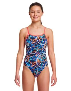 FUNKITA Girls Spin Doctor Diamond Back Swimsuit
