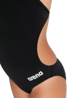 Arena Girls Team Challenge Solid Swimsuit - Black/White -Swimming Equipment Store GirlsTeamChallengeSolidSwimsuit BlackWhite 3