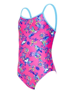 Zoggs Girls Journey U Back Swimsuit - Pink -Swimming Equipment Store JourneyUBack RGB