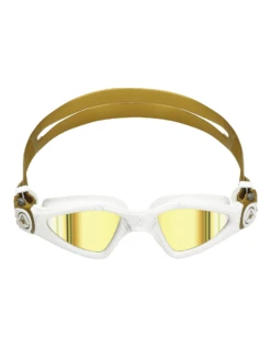 AQUA SPHERE Kayenne Small Fit Goggles - Mirrored Lens -Swimming Equipment Store KayenneSmallFit WhiteGold 5