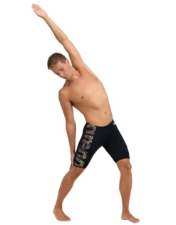 Arena Kikko Pro Graphic Print Swim Jammer - Black/Yellow -Swimming Equipment Store KikkoProGraphicPrintSwimJammer BlackYellow Model 1