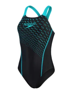 Speedo Medley Logo Medalist Swimsuit - Black/Green -Swimming Equipment Store MedleyLogoMedalistSwimsuit BlackBlue 5