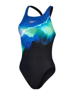 Speedo Placement Digital Laneback Swimsuit - Black/Blue -Swimming Equipment Store PlacementDigitalLanebackSwimsuit BlackBlue 6