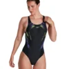 Speedo Placement Digital Recordbreaker Swimsuit - Black/Yellow