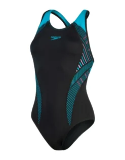 Speedo Placement Laneback Swimuit - Black/Blue -Swimming Equipment Store PlacementLanebackSwimuit BlackBlue 7