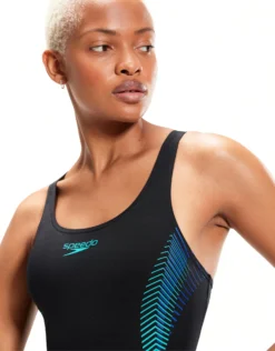 Speedo Placement Muscleback Swimsuit - Black/Green -Swimming Equipment Store PlacementMusclebackSwimsuit BlackBlue 1 36f87650 18bd 4c96 9c48 4f2cc47b9b53