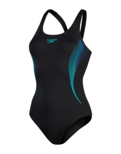 Speedo Placement Muscleback Swimsuit - Black/Green -Swimming Equipment Store PlacementMusclebackSwimsuit BlackBlue 5
