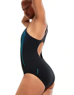 Speedo Placement Muscleback Swimsuit - Black/Green -Swimming Equipment Store PlacementMusclebackSwimsuit BlackBlue 7