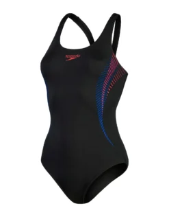 Speedo Placement Muscleback Swimsuit - Black/Red -Swimming Equipment Store PlacementMusclebackSwimsuit BlackRed 2