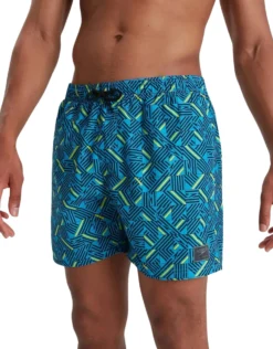 Speedo Printed Leisure 16" Swim Watershorts - Blue -Swimming Equipment Store PrintedLeisure16SwimWatershorts Blue 1