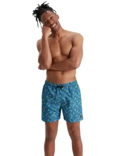 Speedo Printed Leisure 16" Swim Watershorts - Blue