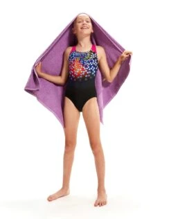 Speedo Girls Digital Placement Splashback - Black/Pink