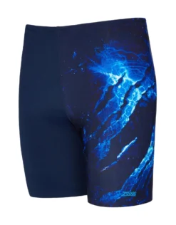 Zoggs Slash Print Mid Swim Jammer - Navy -Swimming Equipment Store SlashPrintMidSwimJammer Navy 2