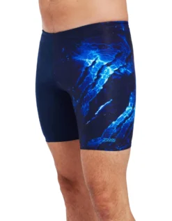 Zoggs Slash Print Mid Swim Jammer - Navy -Swimming Equipment Store SlashPrintMidSwimJammer Navy 5